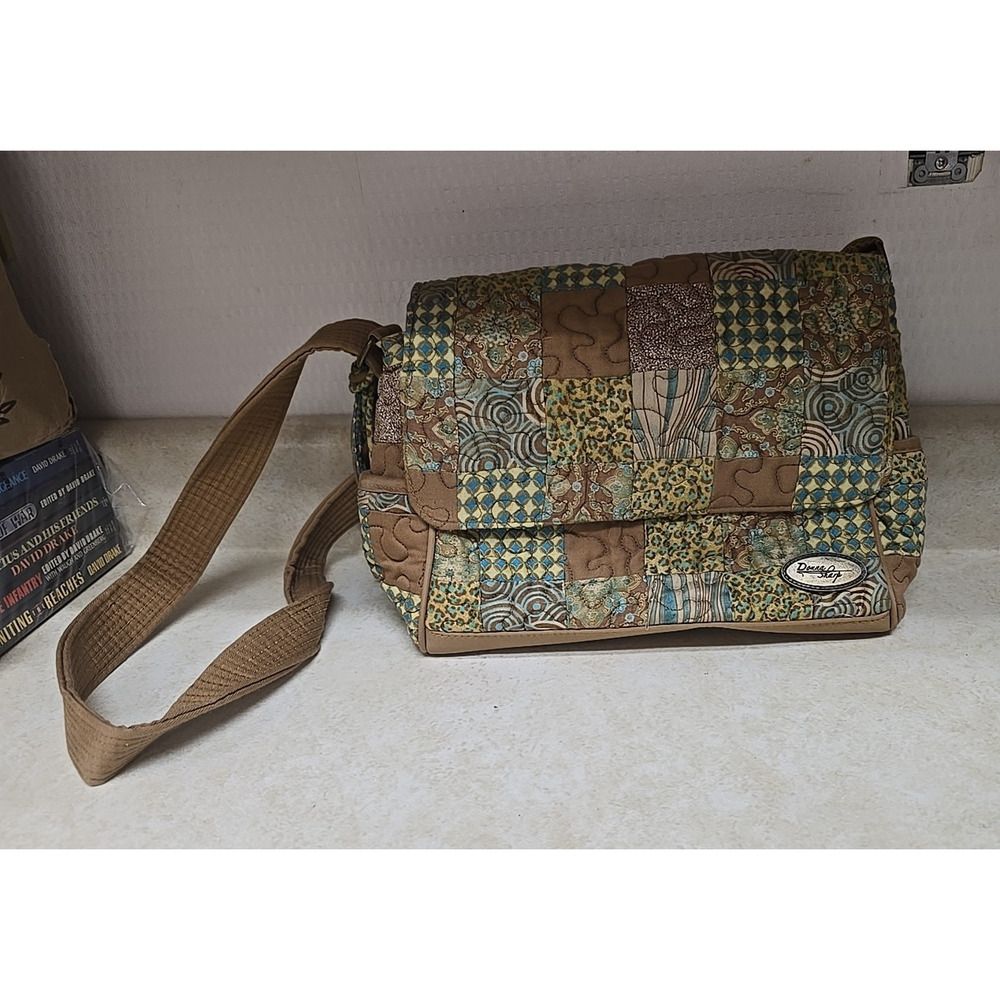 Vtg Donna‎ Sharp Mixed Pattern Patchwork Quilted Bohemian Crossbody Bag Purse